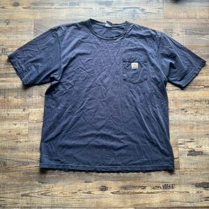 Carhartt Navy Pocket Tshirt Mens Large Vintage Made In Dominican Republic